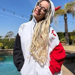 Pure evil custom made sweater with lots of details and silver studs